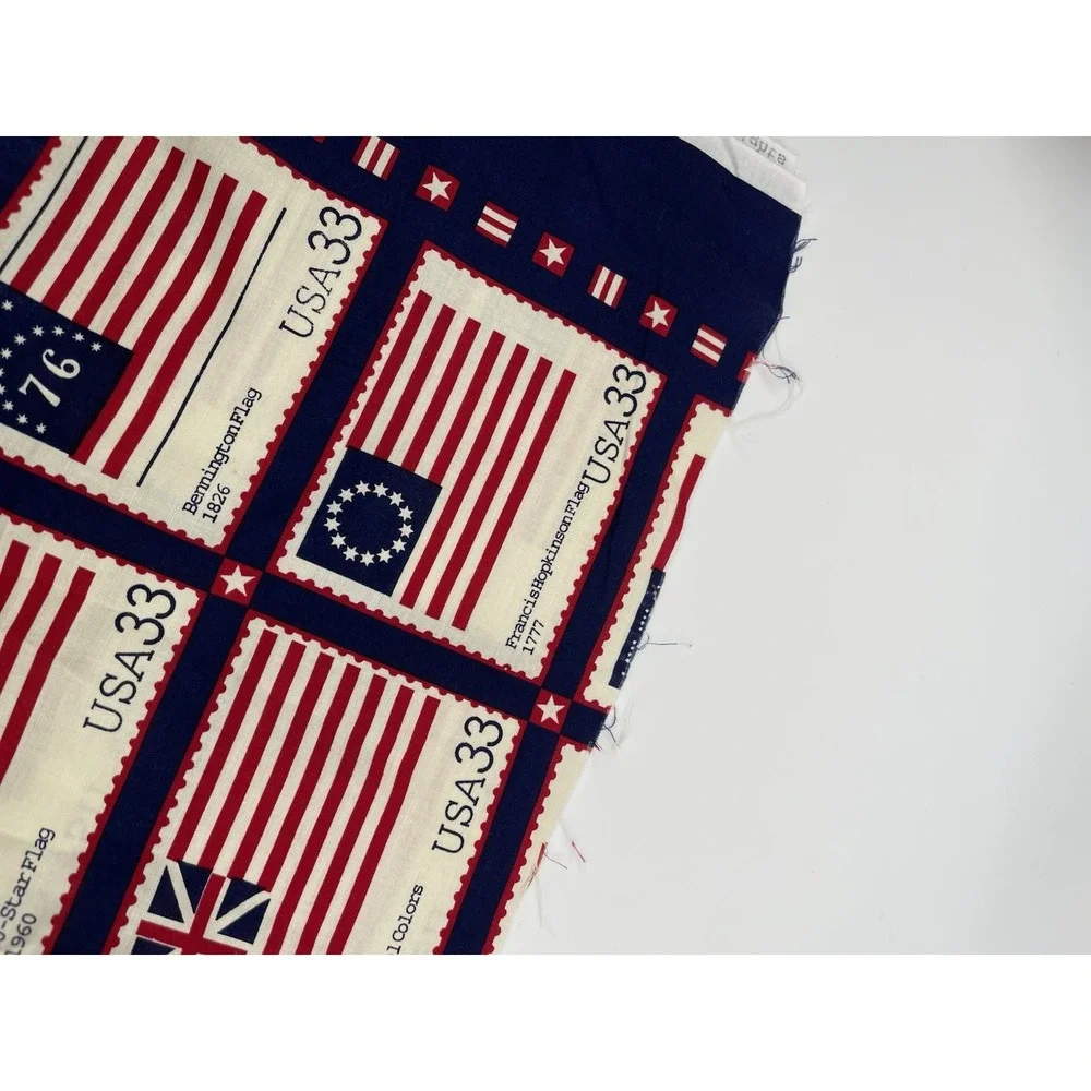 Vintage 2000 Cranston V.I.P. Fabric 100% Cotton Historical USA Flags 113x45